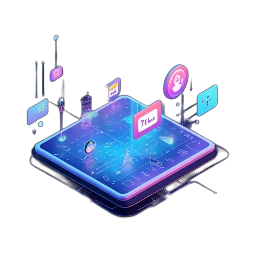 vaporwave, concept art, cyberpunk, 3d render transparent PNG cut-out