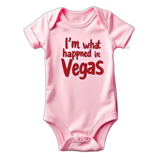 pink, onesie, red, glittery, text, reads, what, happened transparent PNG cut-out