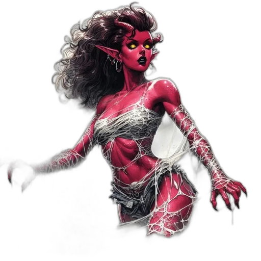 mask, creature, concept art, comic book art, fantasy art, pixel art, red, anthropomorphic transparent PNG cut-out