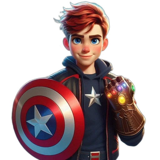 weapon, staff, jacket, face, concept art, comic book art, 3d render, cartoon transparent PNG cut-out