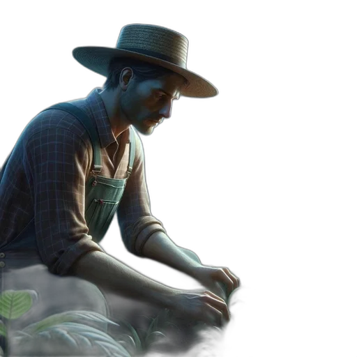 hat, weapon, concept art, photorealistic, watercolor, 3d render, fog, green transparent PNG cut-out