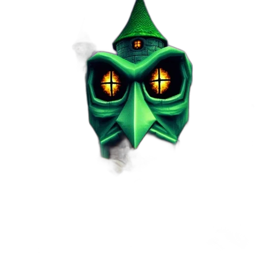 mask, staff, crown, creature, concept art, pixel art, 3d render, fantasy art transparent PNG cut-out
