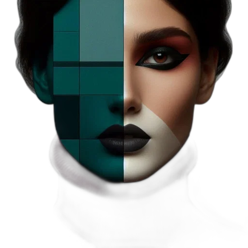 mask, face, robot, crown, 3d render, pixel art, photorealistic, fantasy art transparent PNG cut-out