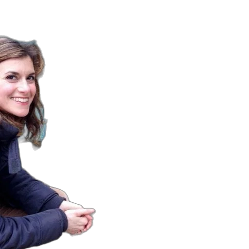 jacket, staff, face, dress, woman, sits, next, green transparent PNG cut-out