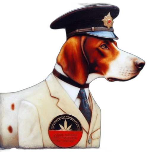 staff, animal, jacket, photorealistic, oil painting, watercolor, concept art, anthropomorphized transparent PNG cut-out