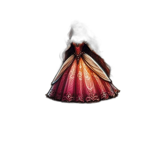dress, crown, umbrella, hair, 3d render, concept art, photorealistic, fantasy art transparent PNG cut-out
