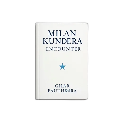 cover, book, encounter, milan, kundera, featuring, white, background transparent PNG cut-out