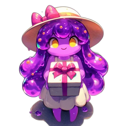 hat, staff, creature, watercolor, concept art, pixel art, vaporwave, pastel transparent PNG cut-out