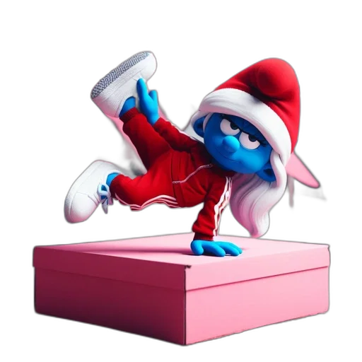 shoes, 3d render, concept art, animated, smurf-like, figure, stands, one transparent PNG cut-out