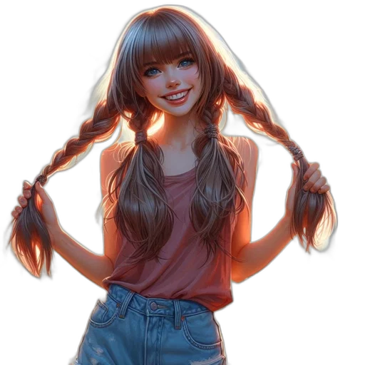hair, staff, face, weapon, anime, fantasy art, concept art, photorealistic transparent PNG cut-out