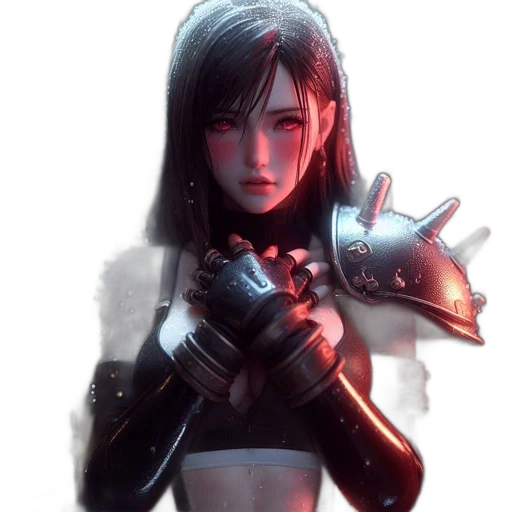 weapon, concept art, cyberpunk, fantasy art, comic book art, animated, female, character transparent PNG cut-out
