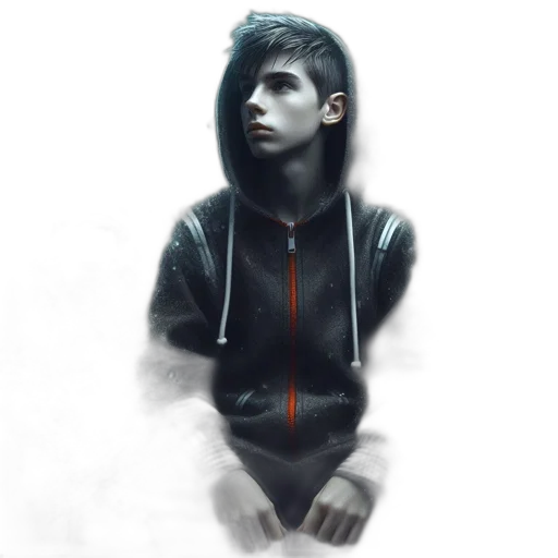 jacket, face, creature, mask, concept art, pixel art, photorealistic, fantasy art transparent PNG cut-out