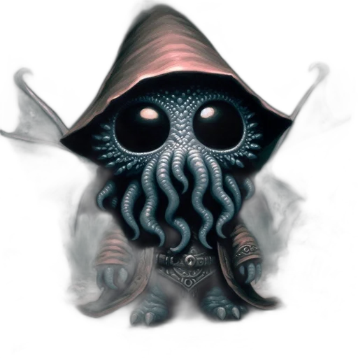 creature, mask, hat, staff, concept art, fantasy art, pixel art, 3d render transparent PNG cut-out