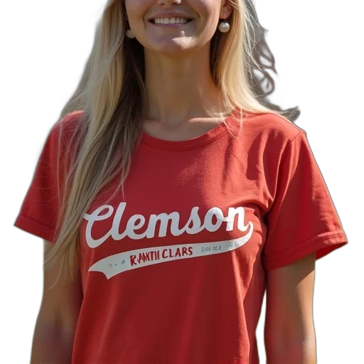 staff, clemson, crimson, women, campus, shirt transparent PNG cut-out