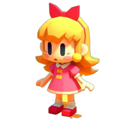 dress, staff, hat, crown, 3d render, pixel art, concept art, cartoon transparent PNG cut-out