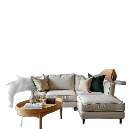 furniture, 3d render, photorealistic, concept art, earth tones, monochrome, golden, pastel transparent PNG cut-out