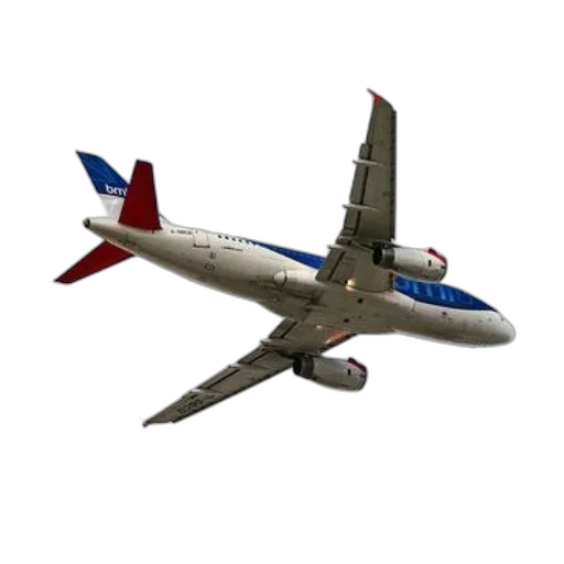 3d render, photorealistic, concept art, red, white, blue, airplane, flying transparent PNG cut-out