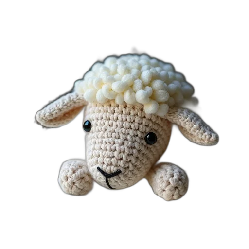 creature, animal, dragon, hat, 3d render, pixel art, crochet, sheep transparent PNG cut-out
