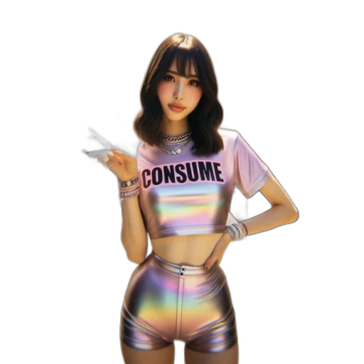 dress, jacket, robot, creature, vaporwave, cyberpunk, concept art, pixel art transparent PNG cut-out