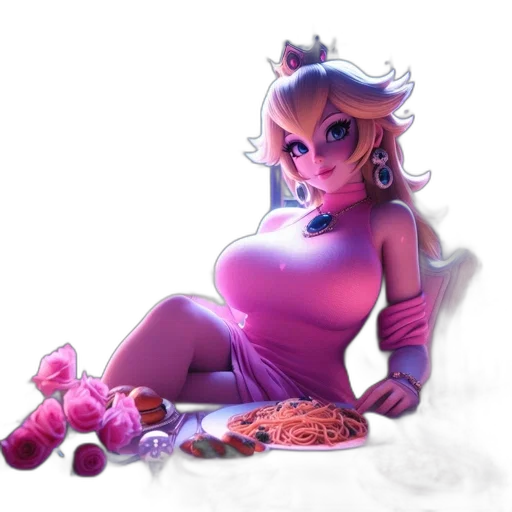food, dress, concept art, fantasy art, pixel art, 3d render, neon lights, pastel transparent PNG cut-out