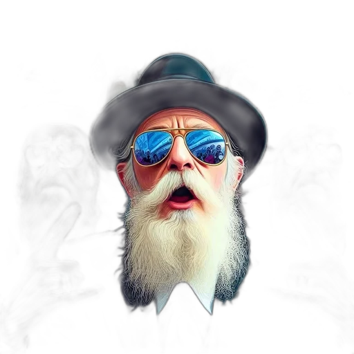 face, hat, mask, concept art, photorealistic, fantasy art, 3d render, blue transparent PNG cut-out