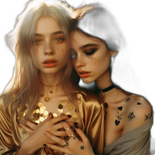 jewelry, dress, crown, fantasy art, photorealistic, oil painting, concept art, neon lights transparent PNG cut-out