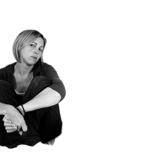 staff, jewelry, photorealistic, woman, sits, bed, black, white transparent PNG cut-out