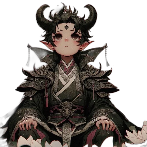 dragon, mask, concept art, fantasy art, pixel art, anime, dark, monochrome transparent PNG cut-out