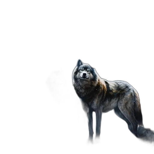animal, creature, staff, concept art, watercolor, photorealistic, fantasy art, dark transparent PNG cut-out