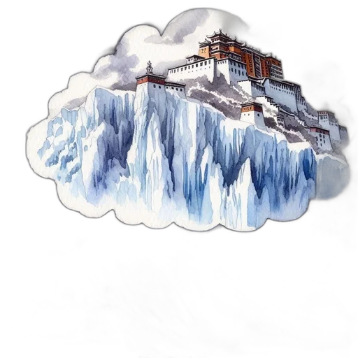 building, concept art, watercolor, fantasy art, photorealistic, fog, snow, rain transparent PNG cut-out