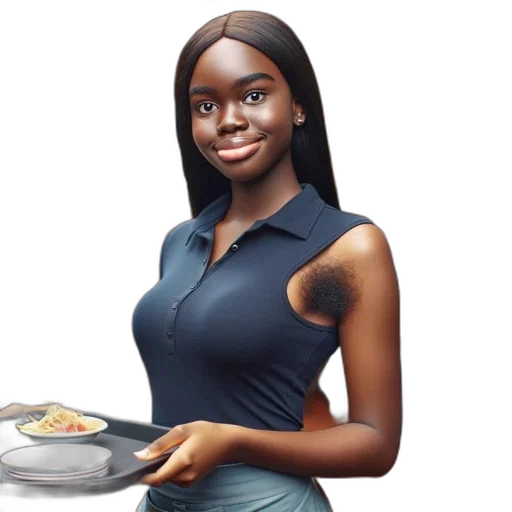 food, dress, robot, face, concept art, cartoon, 3d render, photorealistic transparent PNG cut-out
