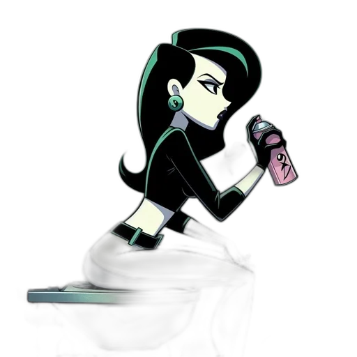 staff, cartoon, concept art, comic book art, pixel art, female, character, sits transparent PNG cut-out