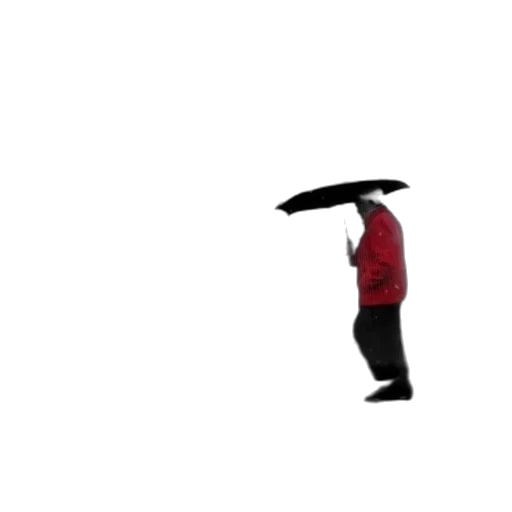umbrella, staff, hat, jacket, 3d render, concept art, pixel art, rain transparent PNG cut-out