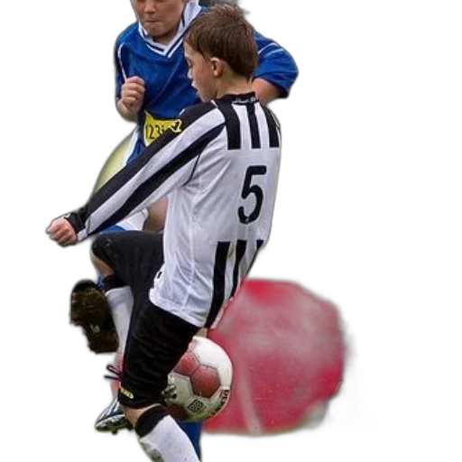 photorealistic, 3d render, young, soccer, player, black, white, striped transparent PNG cut-out