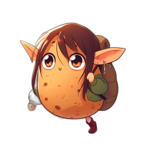 food, creature, animal, face, concept art, anime, watercolor, fantasy art transparent PNG cut-out