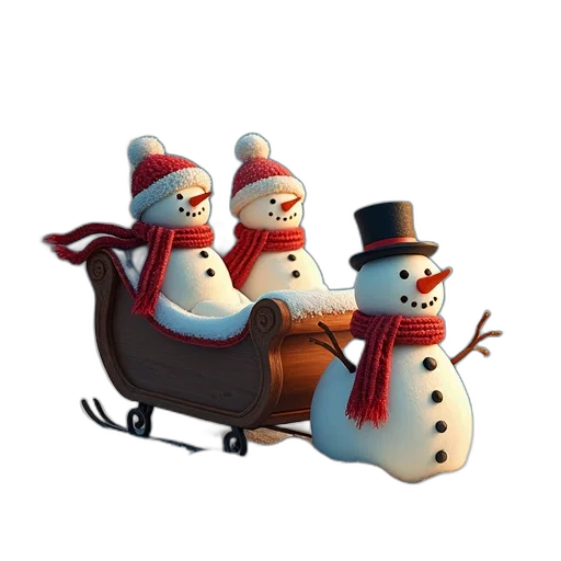 3d render, concept art, snow, christmas transparent PNG cut-out