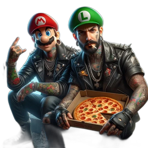 food, concept art, pixel art, comic book art, fantasy art, urban, setting, mario transparent PNG cut-out