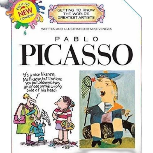 book, cover, titled, pablo, picasso, colorful, illustrations, text transparent PNG cut-out