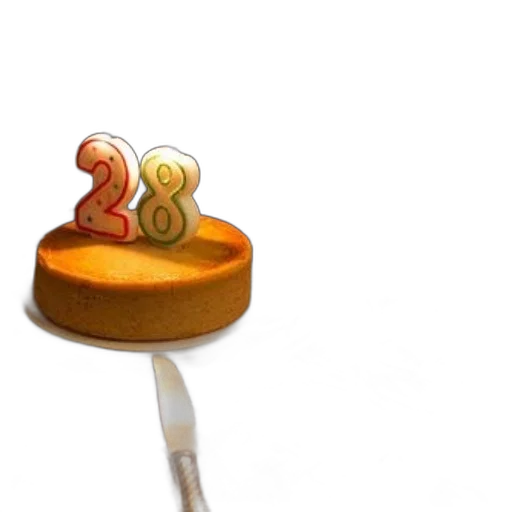 3d render, birthday, cake, number, placed, table, decorative, tablecloth transparent PNG cut-out