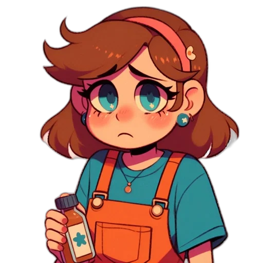 staff, bottle, pixel art, cartoon, concept art, watercolor, pastel, colorful transparent PNG cut-out