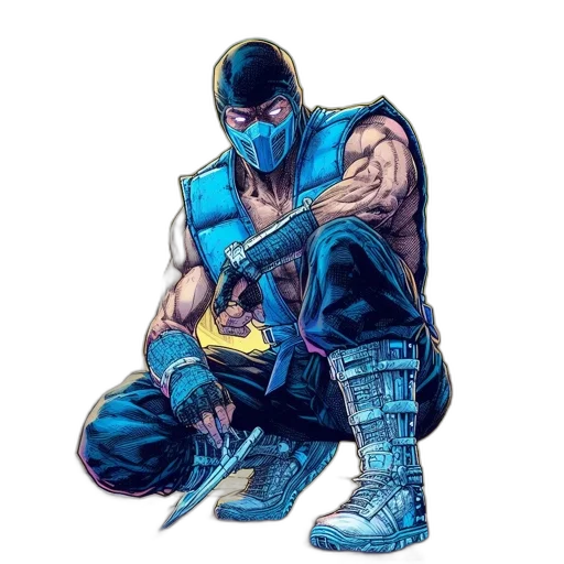 mask, sword, weapon, comic book art, concept art, cyberpunk, fantasy art, blue transparent PNG cut-out