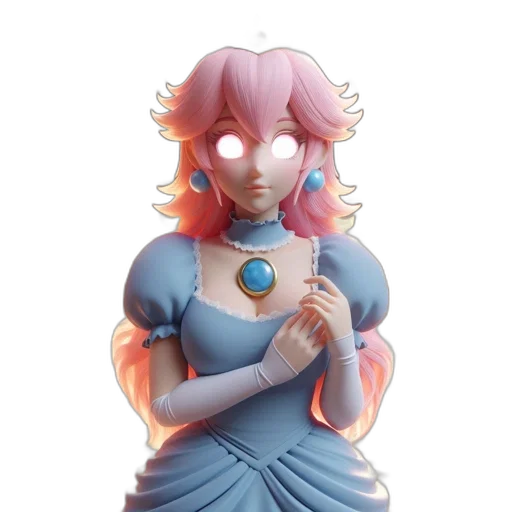 dress, crown, jewelry, staff, concept art, fantasy art, 3d render, pixel art transparent PNG cut-out