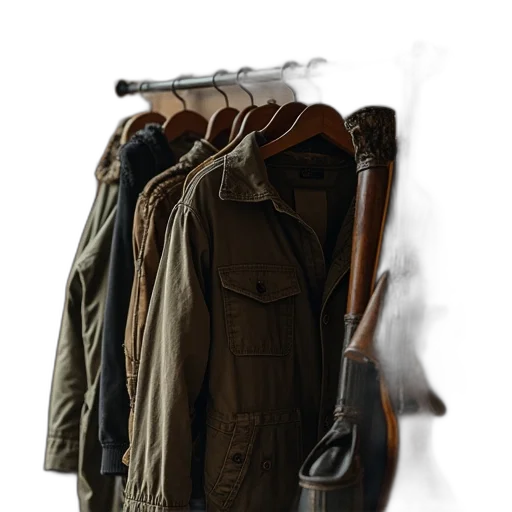 jacket, staff, weapon, dress transparent PNG cut-out