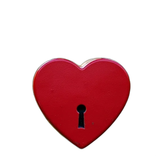 jewelry, furniture, 3d render, red, heart-shaped, padlock, shiny, metal transparent PNG cut-out