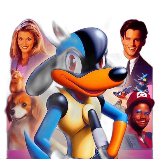 concept art, 3d render, cartoon, parody, movie, poster, features, animated transparent PNG cut-out