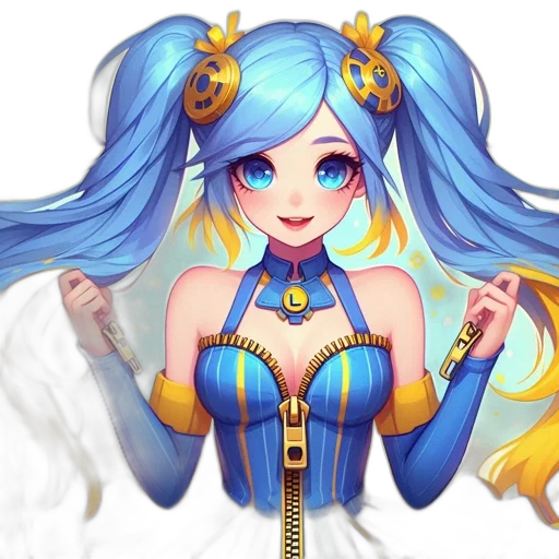 staff, jewelry, dress, fantasy art, pixel art, concept art, anime, blue transparent PNG cut-out