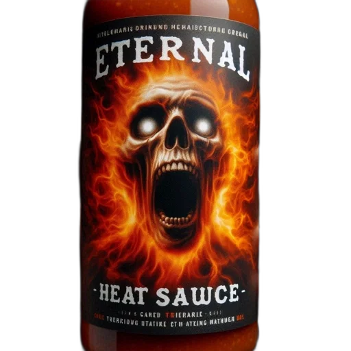 bottle, food, jacket, fire, hot, sauce, labeled, eternal transparent PNG cut-out