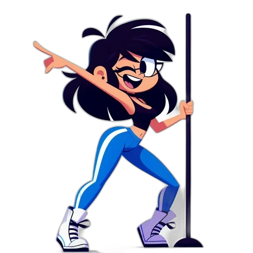 staff, cartoon, pixel art, concept art, anime, young, woman, dark transparent PNG cut-out