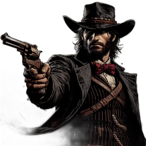 weapon, comic book art, concept art, photorealistic, fantasy art, western-set, scene, rugged transparent PNG cut-out