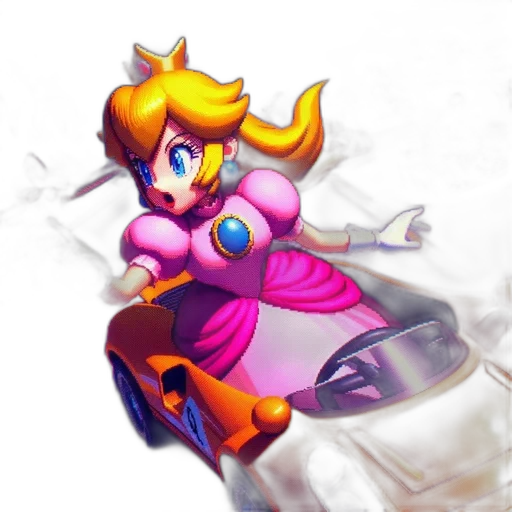 dress, crown, car, weapon, concept art, 3d render, pixel art, vaporwave transparent PNG cut-out